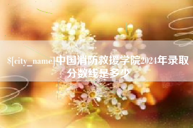 梅州中国消防救援学院2024年录取分数线是多少
