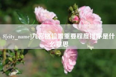 梅州九宫格位置重要程度排序是什么意思
