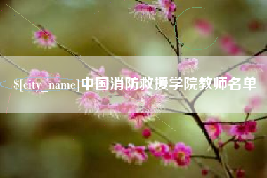 梅州中国消防救援学院教师名单