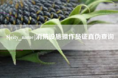 梅州消防设施操作员证真伪查询