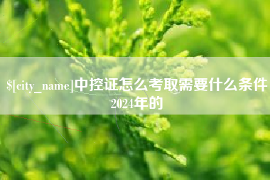 梅州中控证怎么考取需要什么条件2024年的
