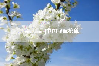 梅州中国冠军榜单