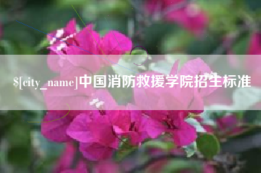 梅州中国消防救援学院招生标准